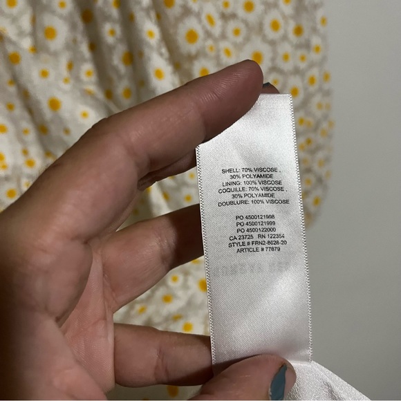 Aritzia Sunday Best Bonita Daisy print yellow white babydoll dress Large - Picture 10 of 10